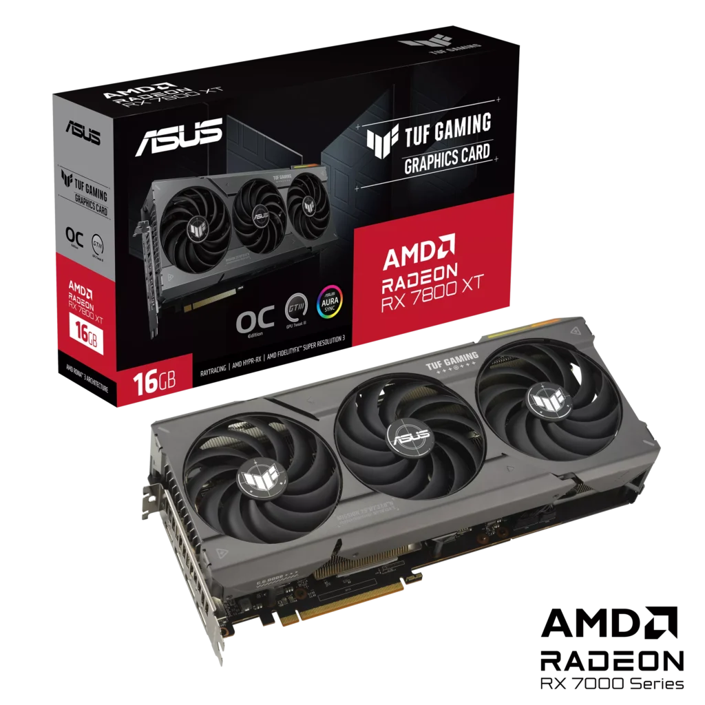 TARJETA DE VIDEO AMD RADEON ASUS TUF RX 7800 XT 16GB OC DDR6 | JE Sistem